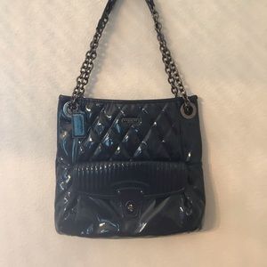 Coach bag.  Beautiful pleated Navy Blue tote/bag.